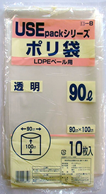 透明ポリ袋(90L 10P)★0.05mm(超厚) 縦100�p×横90�p ペール用